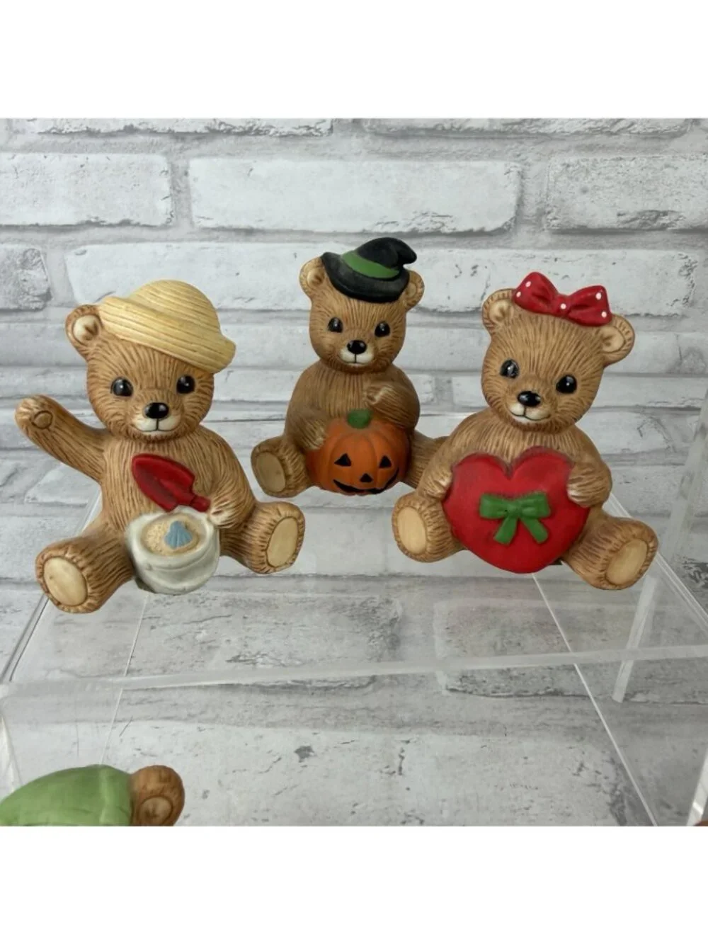 1HOMCO #1413 Incomplete 11 Holidays Seasons Calendar Bears Figurines Vintage